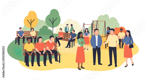 Diverse Group of People in the Park.