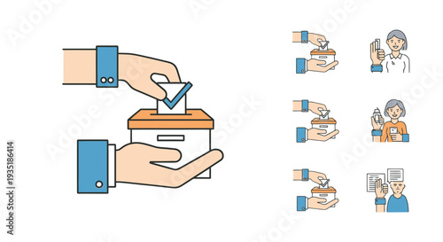 Hand Casting Vote into Ballot Box.