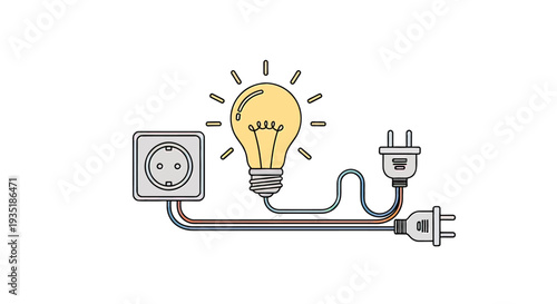 Light Bulb Connected to Power Source.
