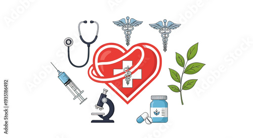 Medical Icons Representing Healthcare and Medicine.