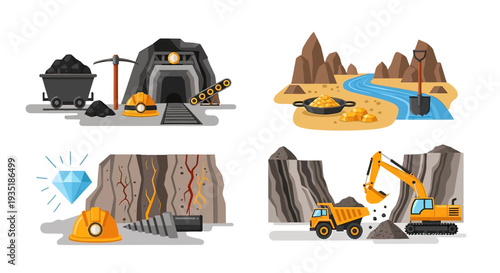 Mining Equipment and Diamond Extraction Process.
