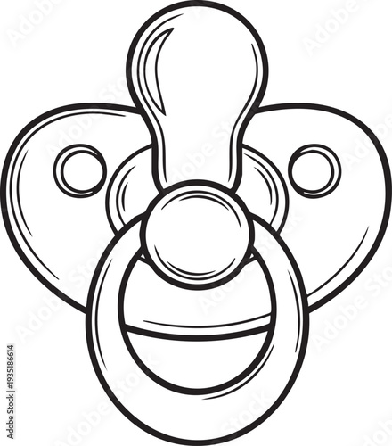 Black and white of a baby pacifier soother baby comforter