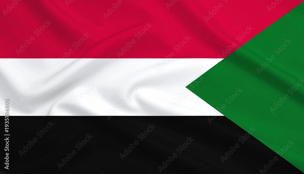 Fototapeta premium Sudan national flag with green triangle