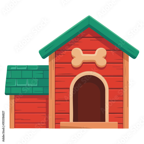 Dog pet kennel cartoon vector icon puppy house cute doghouse suitable for pet shop veterinary shelter and domestic animal themed graphics