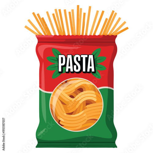 Vector hand drawn cartoon kawaii character illustration of cute funny spaghetti isolated on white background happy pasta character concept