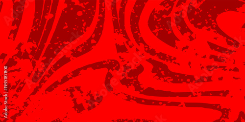 Modern grunge design in red with expressive paint strokes.