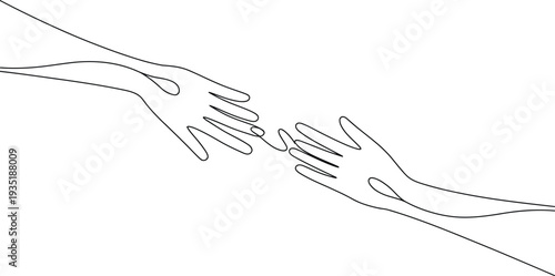 Two hands reaching out to each other in a gesture of connection or help