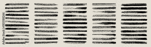 Long grunge brush strokes, lines, ink smudges, hand-drawn scribble shapes. Handmade sketchy marks acrylic stains, charcoal streaks. Paint textures, brush effect. Marker underline. Vector illustration