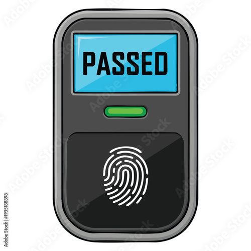 Fingerprint scanner biometric vector illustration in flat color template design suitable for security technology identity verification and access themes