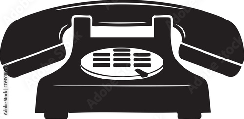 Black and white of a rotary phone monochromatic telephone