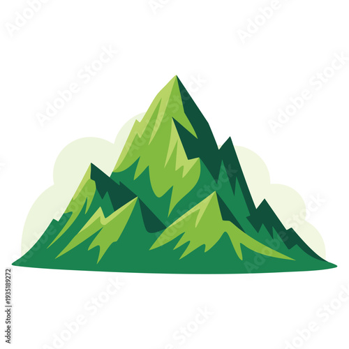Flat color colorful mountain peak nature view scenery vector illustration template design ideal for travel poster outdoor or adventure themes