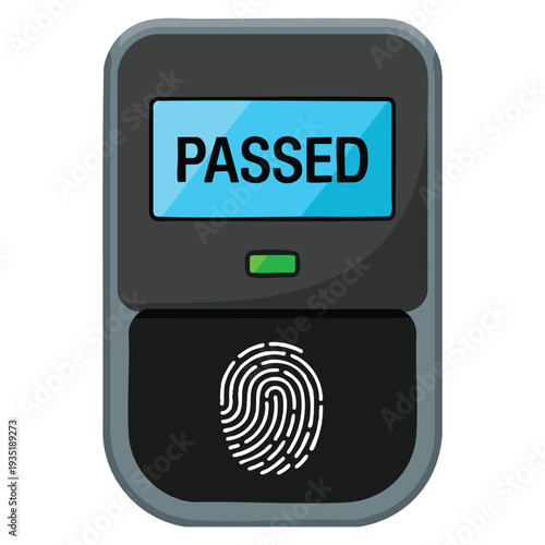 Flat color fingerprint scanner biometric vector illustration template design perfect for cybersecurity authentication system access control and tech concepts