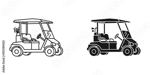 Golf cart vector illustration isolated on white background for transportation and leisure design