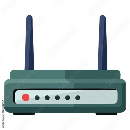 Flat color high speed wireless wifi router technology vector illustration template design suitable for telecom brand network equipment or digital service themes