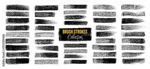 Grunge brush strokes, lines, ink smudges, hand-drawn scribble shapes. Handmade sketchy marks, acrylic stains, charcoal streaks. Paint textures, dry brush effect. Marker underline. Vector illustration