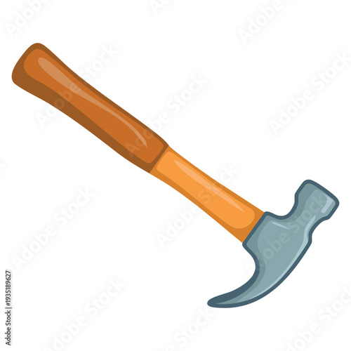 Flat hammer vector design isolated on a white background, practical tool illustration ideal for building, renovation, workshop and industrial concept artwork
