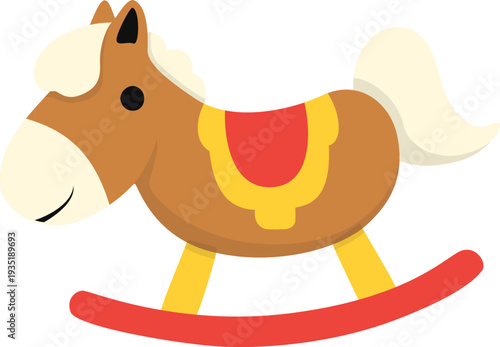 Cute Rocking Horse Toy Illustration