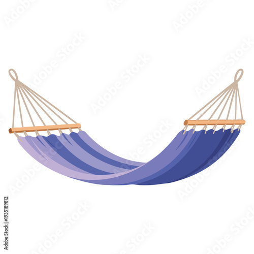 Flat icon of hanging comfortable hammock outside decor vector illustration ideal for garden patio relaxation furniture and summer outdoor design