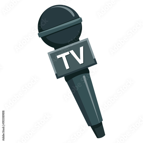 Flat icon of TV sound recording equipment in vector illustration style suitable for studio broadcast audio production media and television technology designs