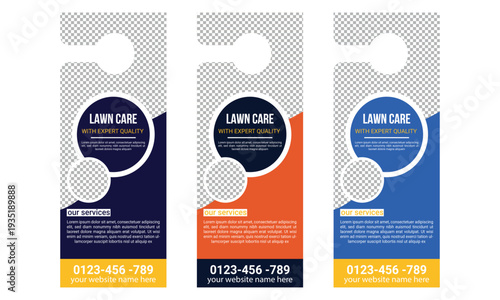 Lawn care and maintenance door hanger template design