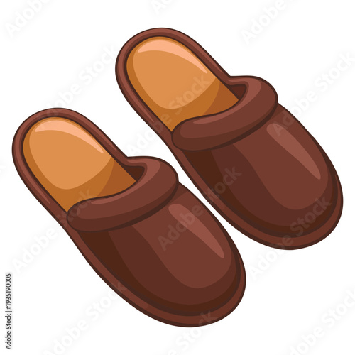 Flat style slippers old age single vector symbol stock illustration web ideal for senior lifestyle comfort and retirement concept themes