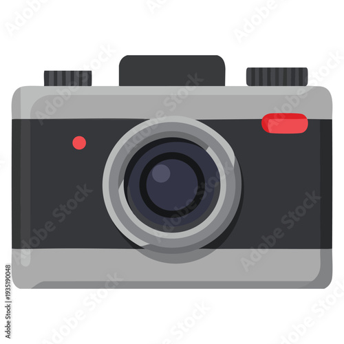 Flat vector design of camera isolated on white background perfect for photography device icon media production and technology themed projects