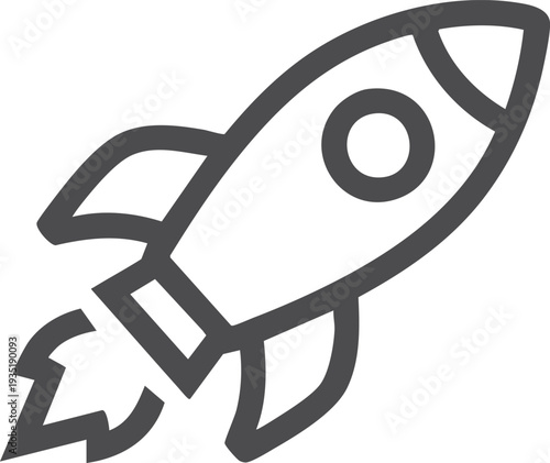 Rocket Ship Outline Illustration