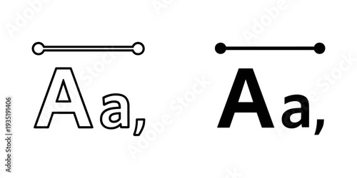 Handwritten uppercase and lowercase letter A with stroke guides for calligraphy and typography practice