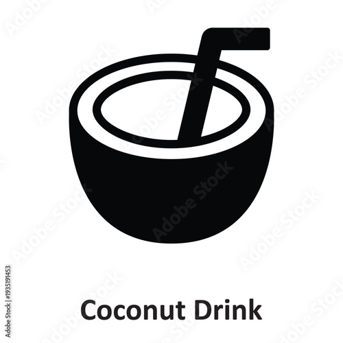 Coconut Drink Vector Icon which can easily modify or edit