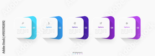 Vector Infographic label design template with icons and 5 options or steps. Can be used for process diagram, presentations, workflow layout, banner, flow chart, info graph.