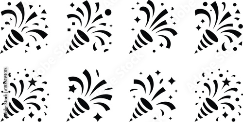 Black firework designs on for festive decoration purposes