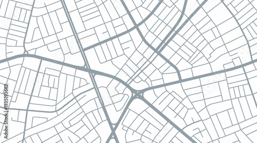 Minimalist Urban City Map Vector with Roads, Streets & Highway Interchange. Abstract Navigation & Location Layout for Modern Design & Planning Concepts