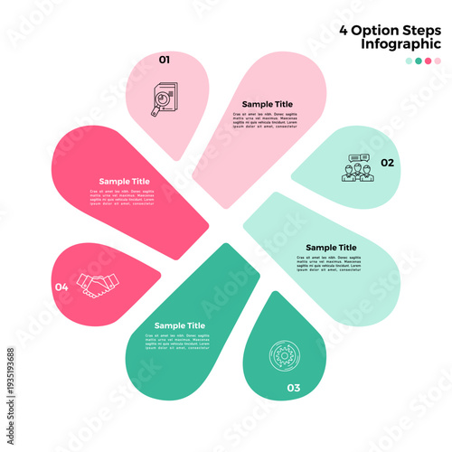 Venn diagram infographic circular cycle template for business presentations and websites. vector editable infographic. infographic 4 parts.
