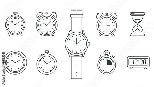 Collection of various clock designs.