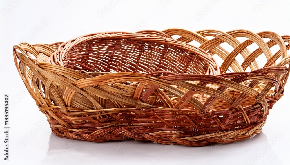 Obraz premium Wicker Baskets Isolated On White Background