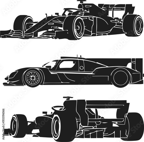 Formula Racing Silhouettes