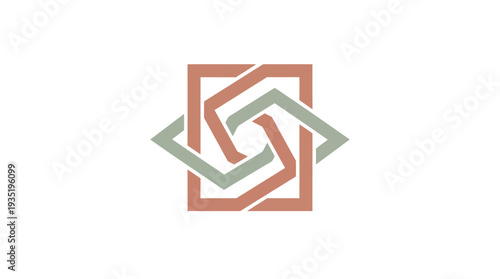 Geometric abstract logo design with interlocking square shapes in a modern and minimalist style