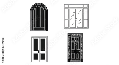 Architectural door designs illustrated