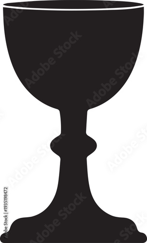 Communion chalice cup silhouette vector illustration for religious ceremony graphic design