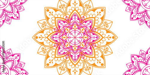 This vector file titled 'Artistic Watercolor Mandala Design In Shades Of Blue And Purple Floral Elements' contains conte