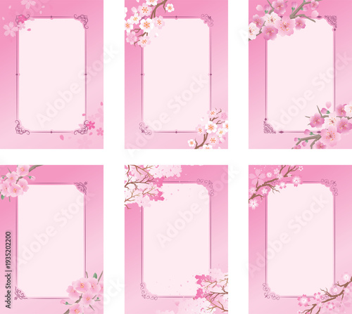 フレーム飾り枠　桜の花