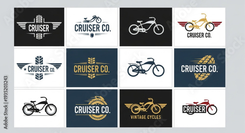 Collection of Cruiser Bicycle Logos and Emblems.