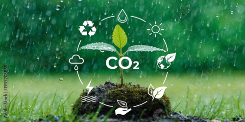 Global carbon dioxide emissions concept emphasizing sustainability and environmental responsibility