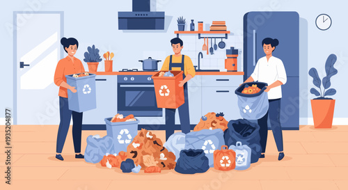 People Sorting Recyclable Waste.