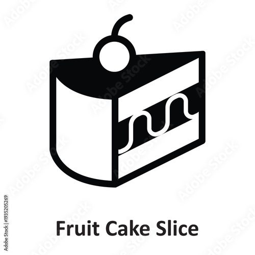 Fruit Cake Slice Vector Icon which can easily modify or edit