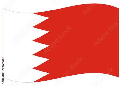 Waving Bahrain Flag Asian Country