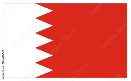 Rectangle Bahrain Flag Asian Country