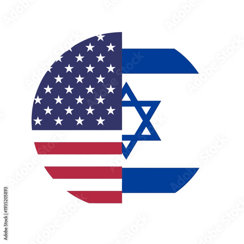 Merging the United States and Israel national flags, this graphic embodies a strong diplomatic bond and shared vision between two allied nations