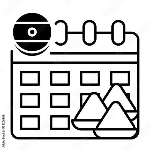 This Holi Calendar icon is suitable for Holi Indian Festival.