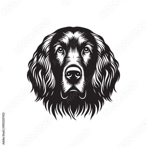 Irish Setter Dog Outline Vector – Minimalist Purebred Dog Silhouette Logo Design - Irish Setter Dog Silhouette.